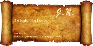 Jakab Malvin névjegykártya